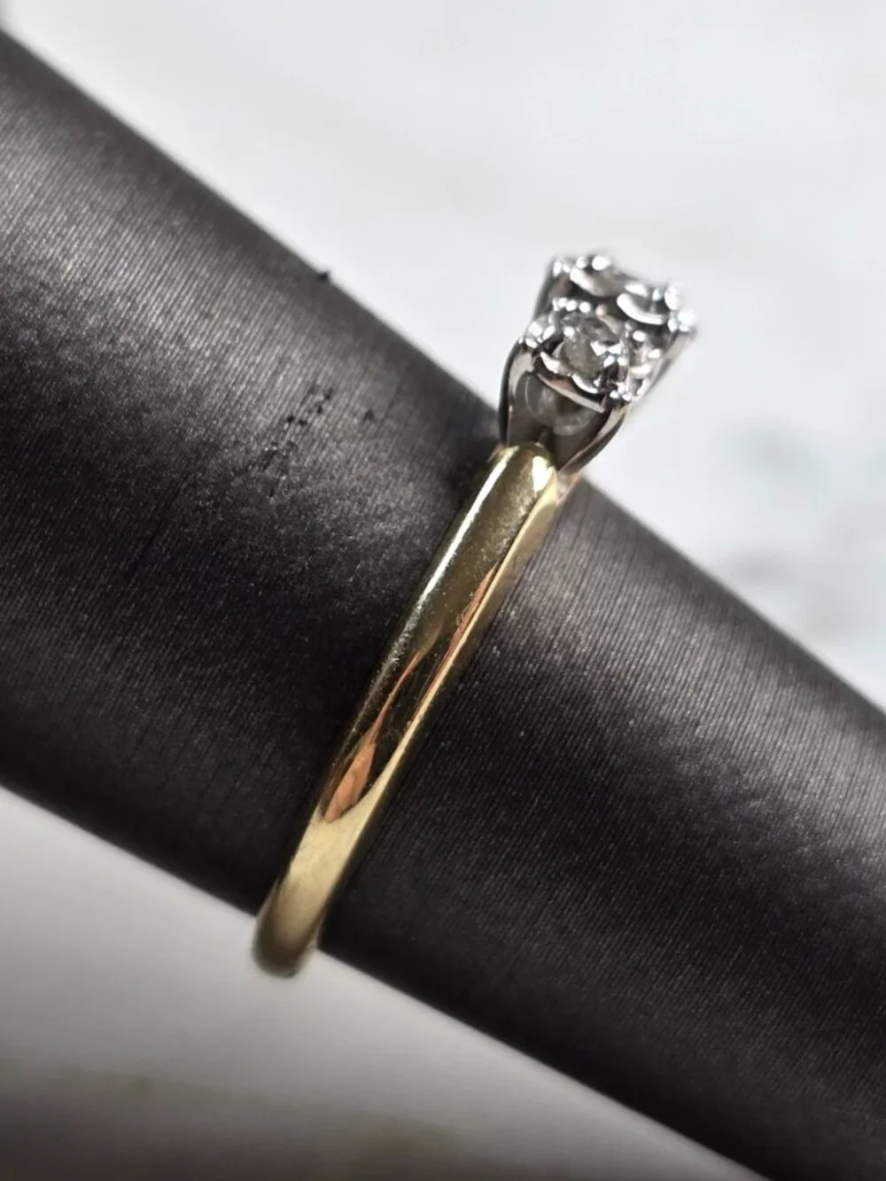 Womens Vintage Estate 10K Yellow Gold Diamond Ring 2.5g E5187
